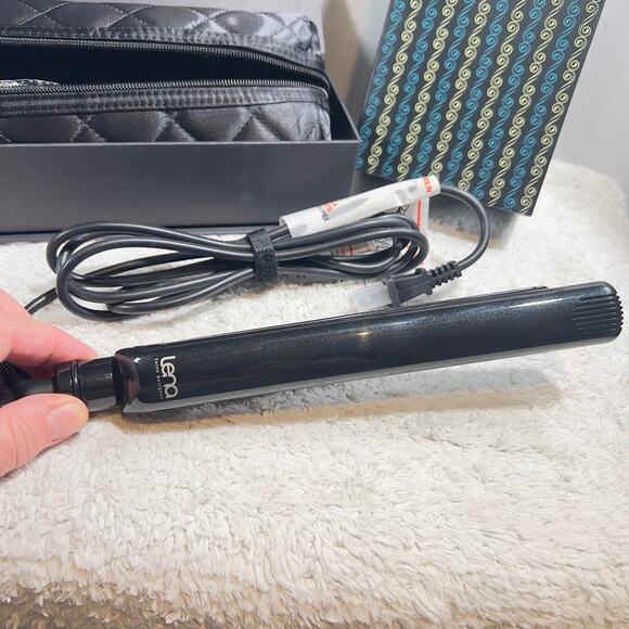 Lena Salon Designer Pro Flat Iron LN-66B New Gift Box Travel Bag Glittery Black - Picture 9 of 16